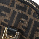 FENDI Zucca Canvas Hand Bag 2way Black Brown gold Auth 133607-22