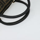 FENDI Zucca Canvas Hand Bag 2way Black Brown gold Auth 133607-7