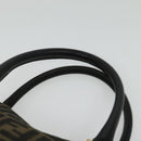 FENDI Zucca Canvas Hand Bag 2way Black Brown gold Auth 133607-8