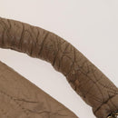 CHANEL Chain Shoulder Bag Vinyl Coated Leather Beige Gold CC Auth 133615-8