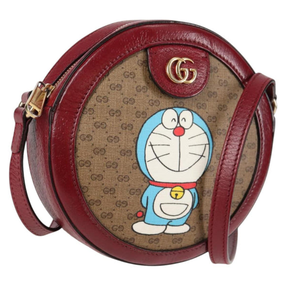 GUCCI Micro GG Supreme Doraemon Collaboration Bag PVC Beige 625216 Auth 133618
