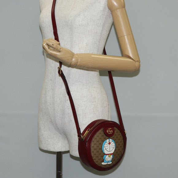 GUCCI Micro GG Supreme Doraemon Collaboration Bag PVC Beige 625216 Auth 133618