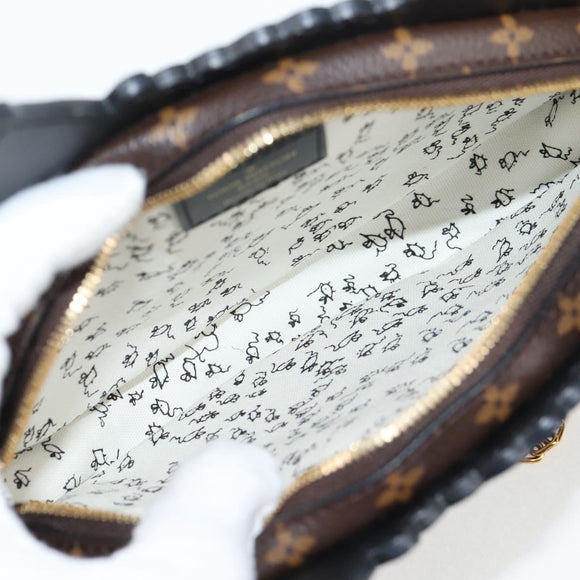 LOUIS VUITTON Epi Monogram Cat Face Pochette Gray LV Auth 133624M