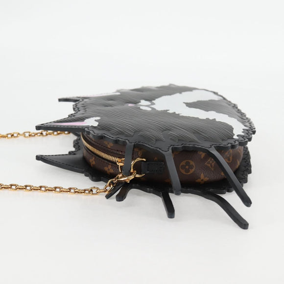 LOUIS VUITTON Epi Monogram Cat Face Pochette Gray LV Auth 133624M