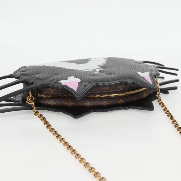 LOUIS VUITTON Epi Monogram Cat Face Pochette Gray LV Auth 133624M