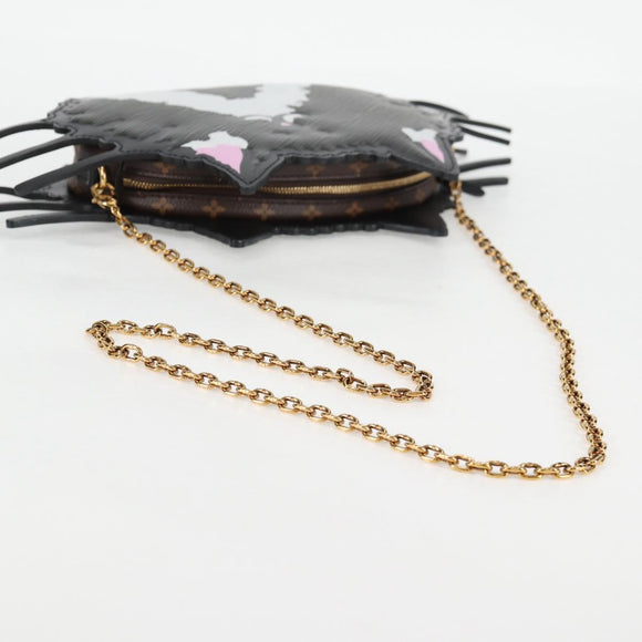 LOUIS VUITTON Epi Monogram Cat Face Pochette Gray LV Auth 133624M