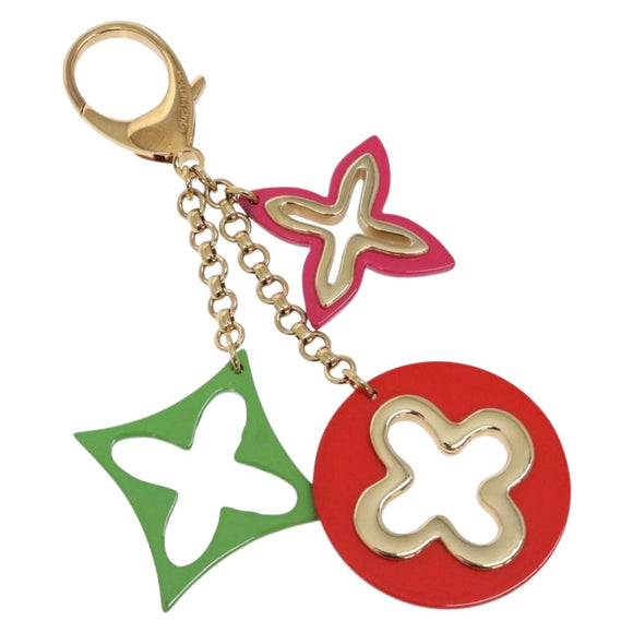 LOUIS VUITTON BijouxSac Ansolence Key Holder Metal Gold Red M65843 Auth 133636