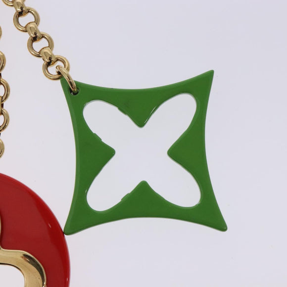 LOUIS VUITTON BijouxSac Ansolence Key Holder Metal Gold Red M65843 Auth 133636
