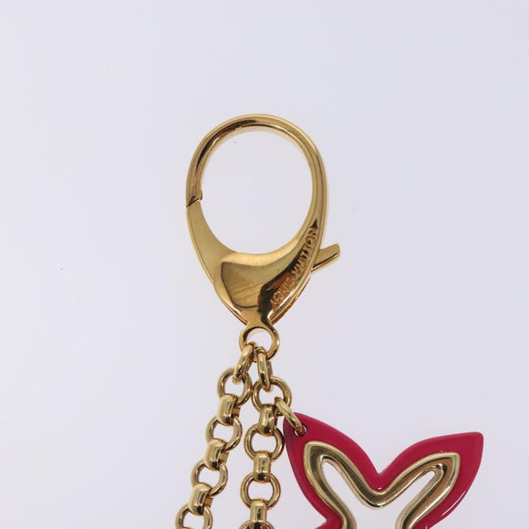 LOUIS VUITTON BijouxSac Ansolence Key Holder Metal Gold Red M65843 Auth 133636