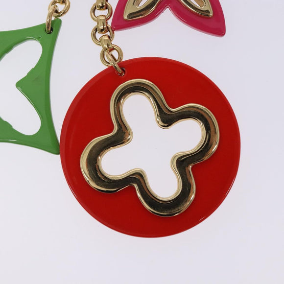 LOUIS VUITTON BijouxSac Ansolence Key Holder Metal Gold Red M65843 Auth 133636