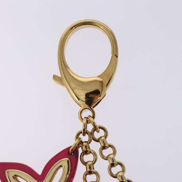 LOUIS VUITTON BijouxSac Ansolence Key Holder Metal Gold Red M65843 Auth 133636