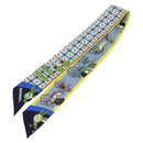 HERMES Twilly Scarf ""Les Voitures Nouvelles"" Silk Blue Auth 133637-3