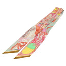 HERMES Twilly Scarf ""Cavalleria d Etriers"" Silk Pink Auth 133638-1