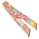 HERMES Twilly Scarf ""Cavalleria d Etriers"" Silk Pink Auth 133638-2