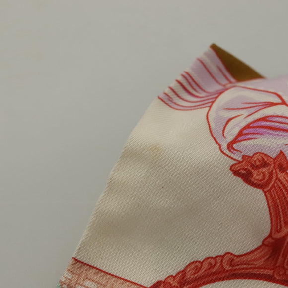 HERMES Twilly Scarf ""Cavalleria d Etriers"" Silk Pink Auth 133638