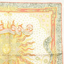 HERMES Carre 40 Scarf ""CARPE DIEM"" Silk Orange Auth 133639-3