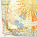 HERMES Carre 40 Scarf ""CARPE DIEM"" Silk Orange Auth 133639-4