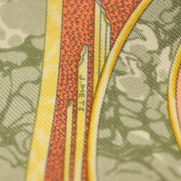 HERMES Carre 40 Scarf ""CARPE DIEM"" Silk Orange Auth 133639