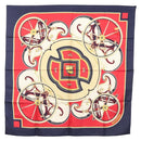 HERMES Carre 90 Scarf ""WASHINGTONS CARRIAGE"" Silk Navy Auth 133640-1