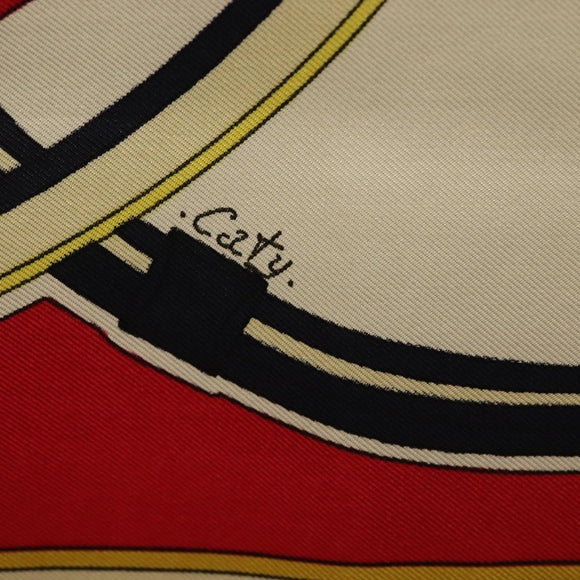 HERMES Carre 90 Scarf ""WASHINGTONS CARRIAGE"" Silk Navy Auth 133640