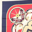 HERMES Carre 90 Scarf ""WASHINGTONS CARRIAGE"" Silk Navy Auth 133640-2