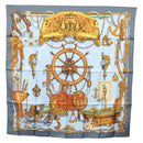 HERMES Carre 90 Scarf ""BATEAU A VAPEUR DE JOUFFROY DABBANS 1784"" Auth 133641-1