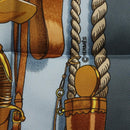 HERMES Carre 90 Scarf ""BATEAU A VAPEUR DE JOUFFROY DABBANS 1784"" Auth 133641-12