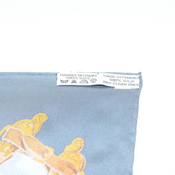 HERMES Carre 90 Scarf ""BATEAU A VAPEUR DE JOUFFROY DABBANS 1784"" Auth 133641