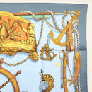 HERMES Carre 90 Scarf ""BATEAU A VAPEUR DE JOUFFROY DABBANS 1784"" Auth 133641-4