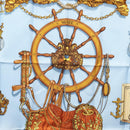 HERMES Carre 90 Scarf ""BATEAU A VAPEUR DE JOUFFROY DABBANS 1784"" Auth 133641-6