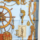 HERMES Carre 90 Scarf ""BATEAU A VAPEUR DE JOUFFROY DABBANS 1784"" Auth 133641-7