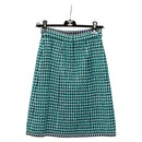 CHANEL Skirt Tweed Green Black CC Auth 133643M-1