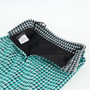 CHANEL Skirt Tweed Green Black CC Auth 133643M-15