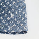 LOUIS VUITTON Monogram Jaguar A line skirt Denim 34 Blue 1A9NK9 LV Auth 133644M-11
