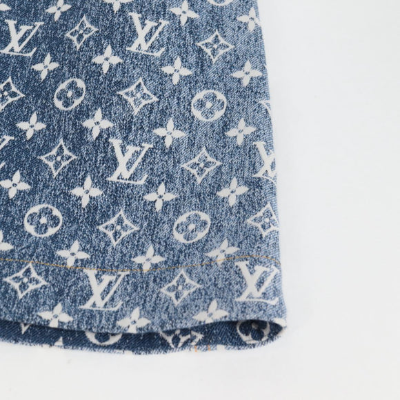 LOUIS VUITTON Monogram Jaguar A line skirt Denim 34 Blue 1A9NK9 LV Auth 133644M