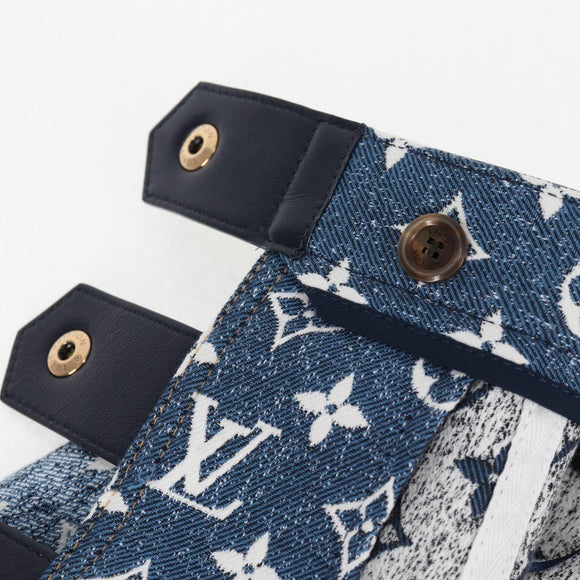 LOUIS VUITTON Monogram Jaguar A line skirt Denim 34 Blue 1A9NK9 LV Auth 133644M