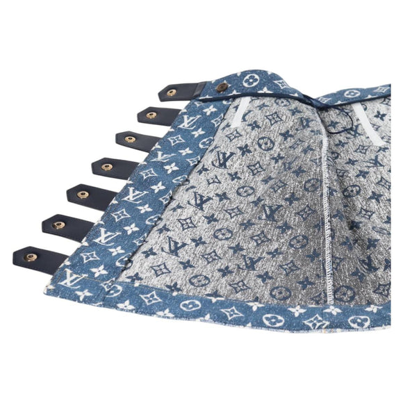 LOUIS VUITTON Monogram Jaguar A line skirt Denim 34 Blue 1A9NK9 LV Auth 133644M