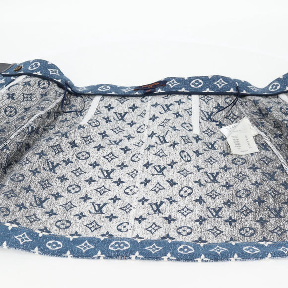 LOUIS VUITTON Monogram Jaguar A line skirt Denim 34 Blue 1A9NK9 LV Auth 133644SAM