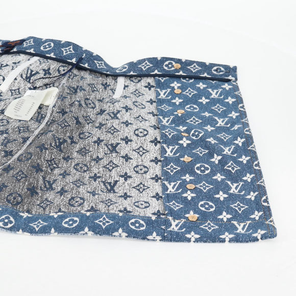 LOUIS VUITTON Monogram Jaguar A line skirt Denim 34 Blue 1A9NK9 LV Auth 133644SAM