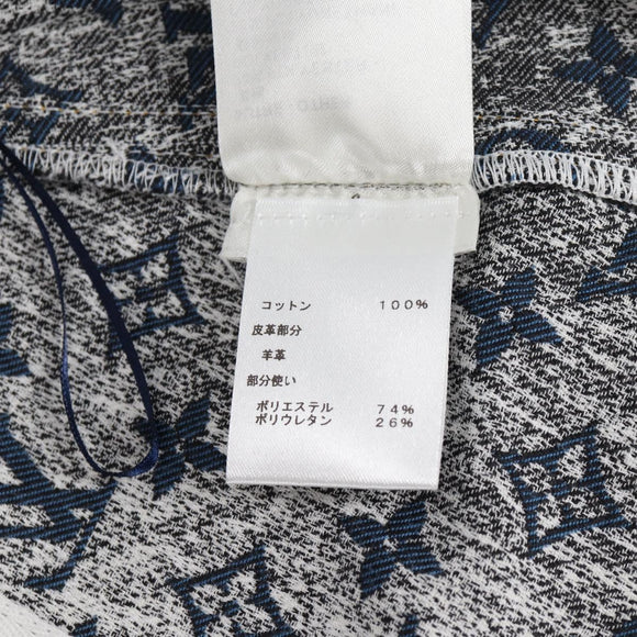 LOUIS VUITTON Monogram Jaguar A line skirt Denim 34 Blue 1A9NK9 LV Auth 133644SAM