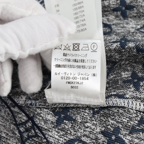LOUIS VUITTON Monogram Jaguar A line skirt Denim 34 Blue 1A9NK9 LV Auth 133644SAM