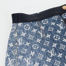 LOUIS VUITTON Monogram Jaguar A line skirt Denim 34 Blue 1A9NK9 LV Auth 133644SAM-2