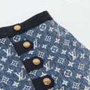 LOUIS VUITTON Monogram Jaguar A line skirt Denim 34 Blue 1A9NK9 LV Auth 133644M-3