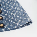 LOUIS VUITTON Monogram Jaguar A line skirt Denim 34 Blue 1A9NK9 LV Auth 133644SAM-5