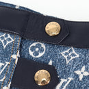 LOUIS VUITTON Monogram Jaguar A line skirt Denim 34 Blue 1A9NK9 LV Auth 133644M-6