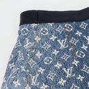 LOUIS VUITTON Monogram Jaguar A line skirt Denim 34 Blue 1A9NK9 LV Auth 133644SAM-8