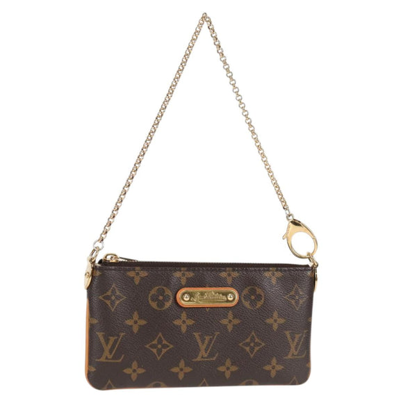 LOUIS VUITTON Monogram Chain Pochette Mila MM Pouch M60094 Auth 133662V