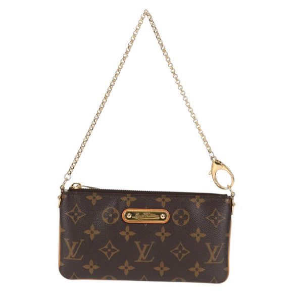 LOUIS VUITTON Monogram Chain Pochette Mila MM Pouch M60094 Auth 133662V