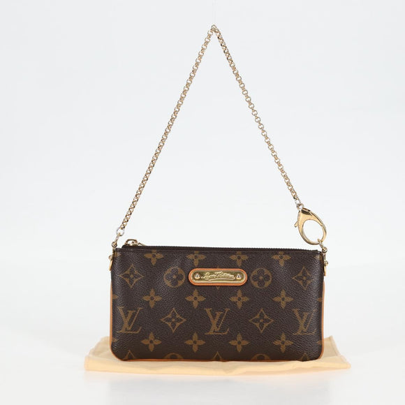 LOUIS VUITTON Monogram Chain Pochette Mila MM Pouch M60094 Auth 133662V