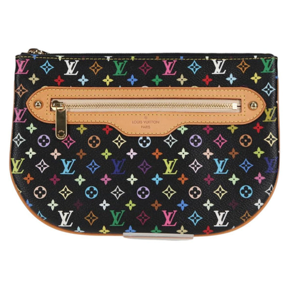 LOUIS VUITTON Monogram Multicolor Pochette GM Pouch Black M60030 LV Auth 133668V